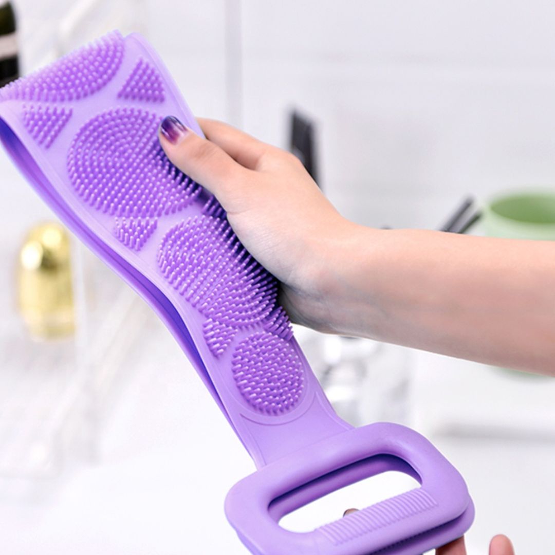 Body scrubber with gentle massage beads