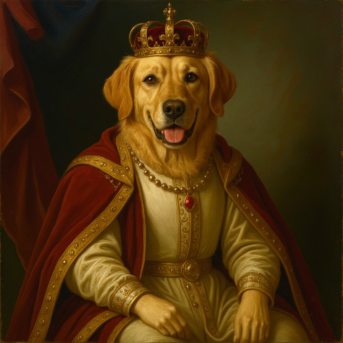 AI pet portrait example - Royal style, dog