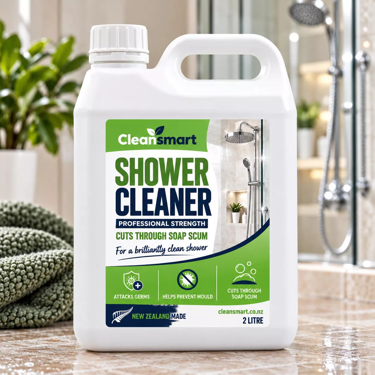 Professional Strength Shower Cleaner & Soap Scum Remover | No Scrubbing