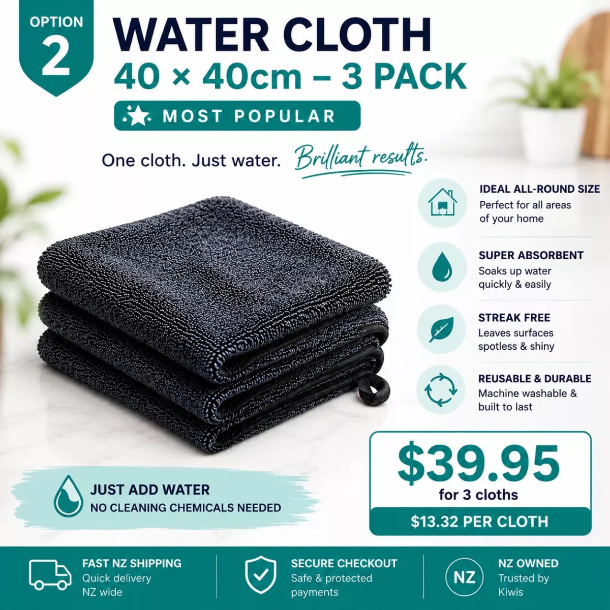 Cleansmart Water-Only Cloth - Cleansmart