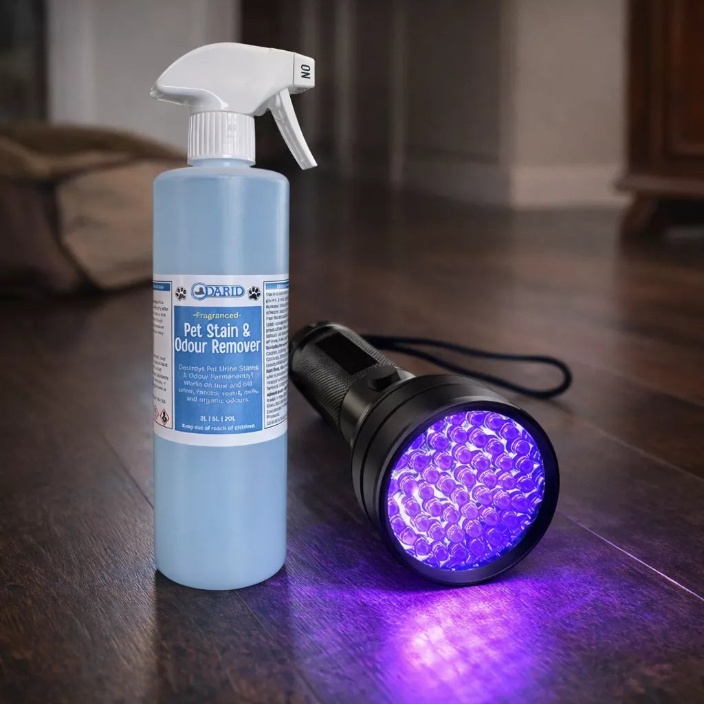 Pet Odour Detection & Removal Kit | Odarid 500ml + 51 LED UV Black Light