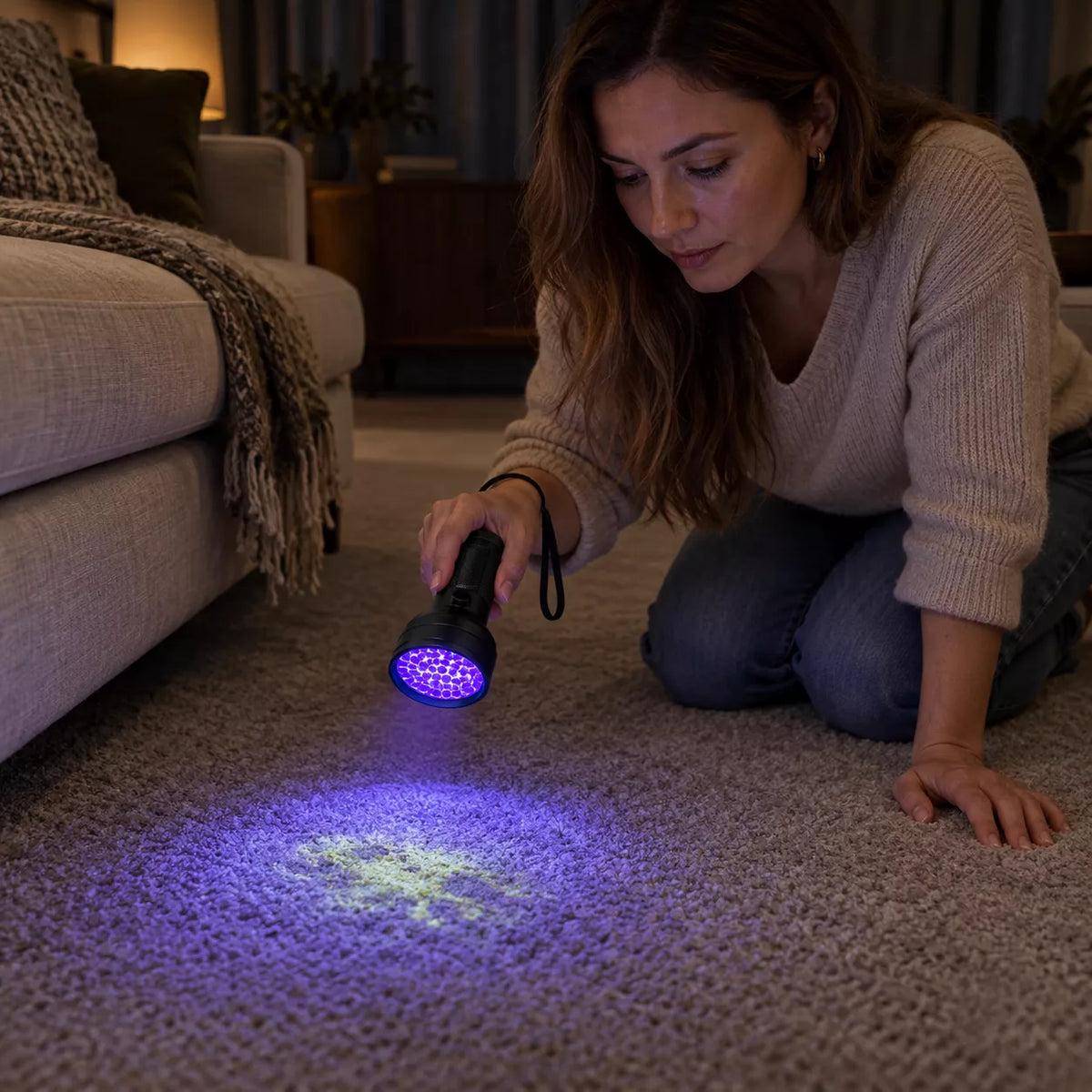 UV Torch Reveals Hidden Carpet Stain-Cleansmart